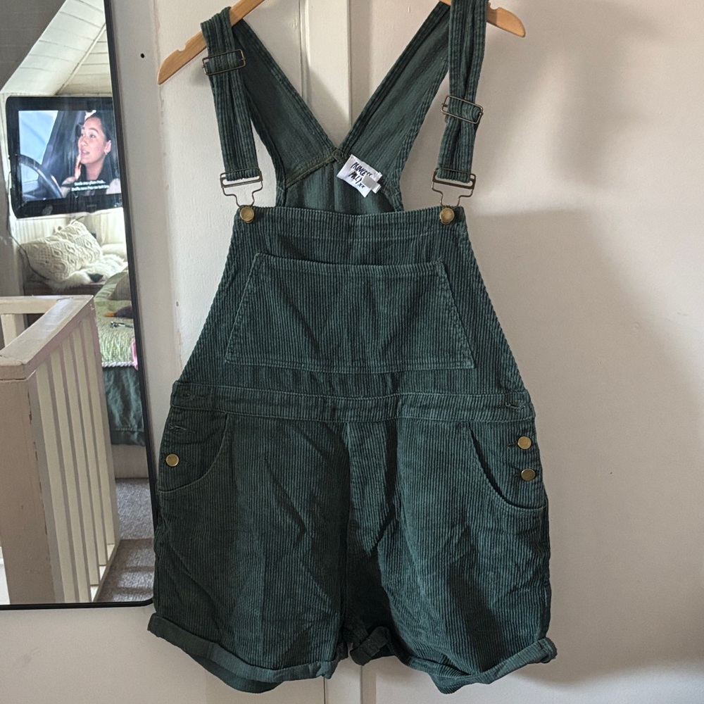 Princess Polly Green Corduroy Overalls